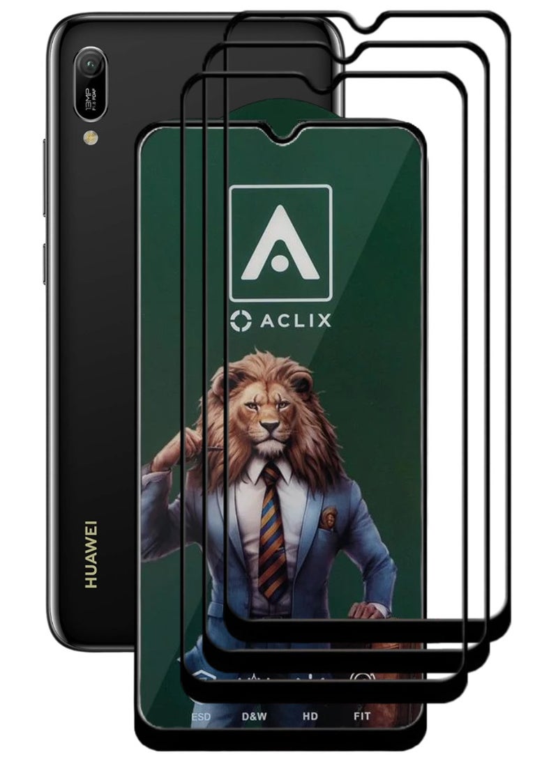 ACLIX 3 Pieces Antistatic ESD Dustproof Premium Quality High Definition Tempered Glass Screen Protector Designed For Huawei Y6 (2019) - Image 1