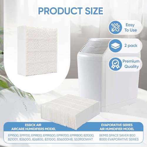 LBLVBNEWD 1043 Humidifier Wick Filter Replacement for AirCare Bemis Essick, Compatible with Essick Air AIRCARE EP9500, EP9700, EP9800, EP9R500, 821000 Series, and Bemis Space Saver 800/8000 Humidifiers - 2Pack - Image 2
