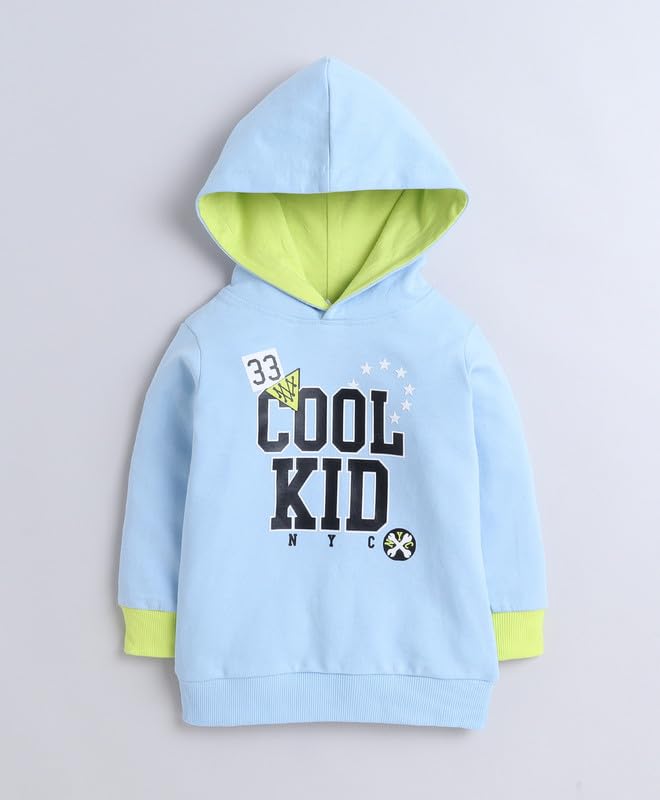 BUMZEE Sky Blue Boys Full Sleeves Cotton Hooded Sweatshirt Age - 3-6 Months (Peb9705B-sbl) - Image 4