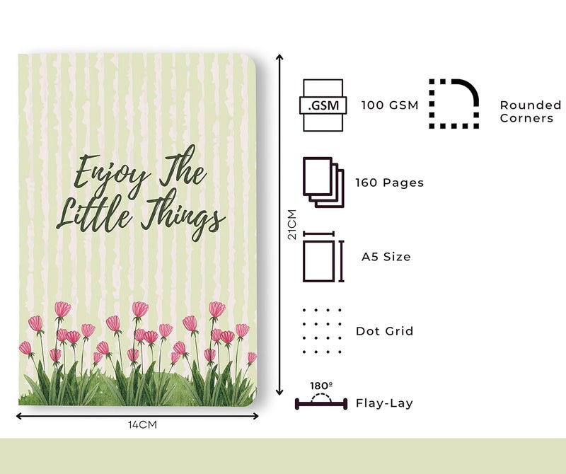 BOUND N FOUND 100 GSM A5 Dot Grid Journal: 160 Pages (Little Things) - Image 2