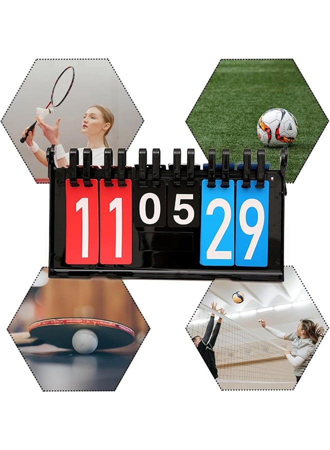 DUNISO Manual Flip Scoreboard ,6 Digit Portable Table Top Scoreboard Flipper ,Suitable for Football ,Basketball,Volleyball, Tennis and Other Competitive Sports - Image 5