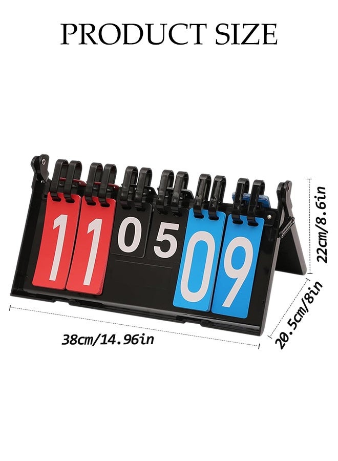 DUNISO Manual Flip Scoreboard ,6 Digit Portable Table Top Scoreboard Flipper ,Suitable for Football ,Basketball,Volleyball, Tennis and Other Competitive Sports - Image 2