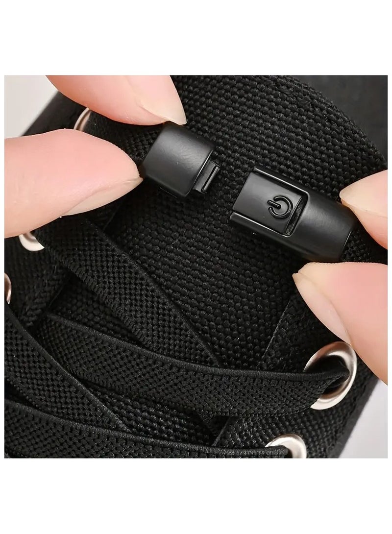 1 Pair Free-Tie Shoelaces Set, 2pcs Elastic Shoelaces & 2pcs Shoelaces Buckles For Shoes  - Image 3