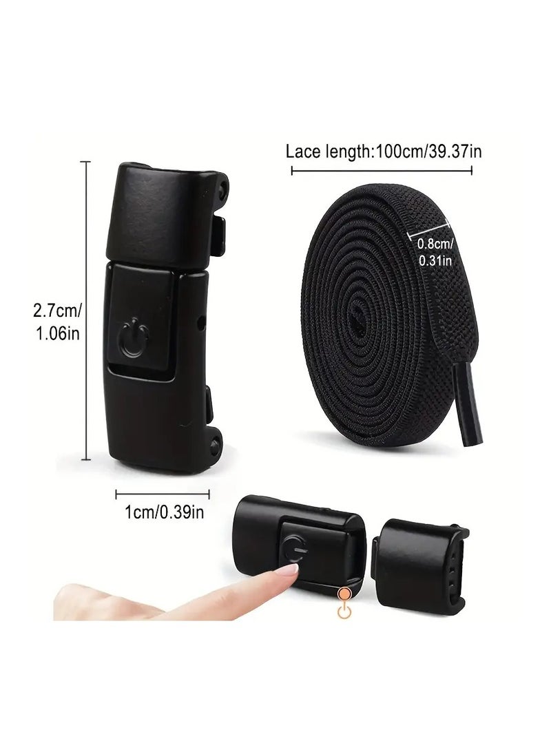 1 Pair Free-Tie Shoelaces Set, 2pcs Elastic Shoelaces & 2pcs Shoelaces Buckles For Shoes  - Image 5