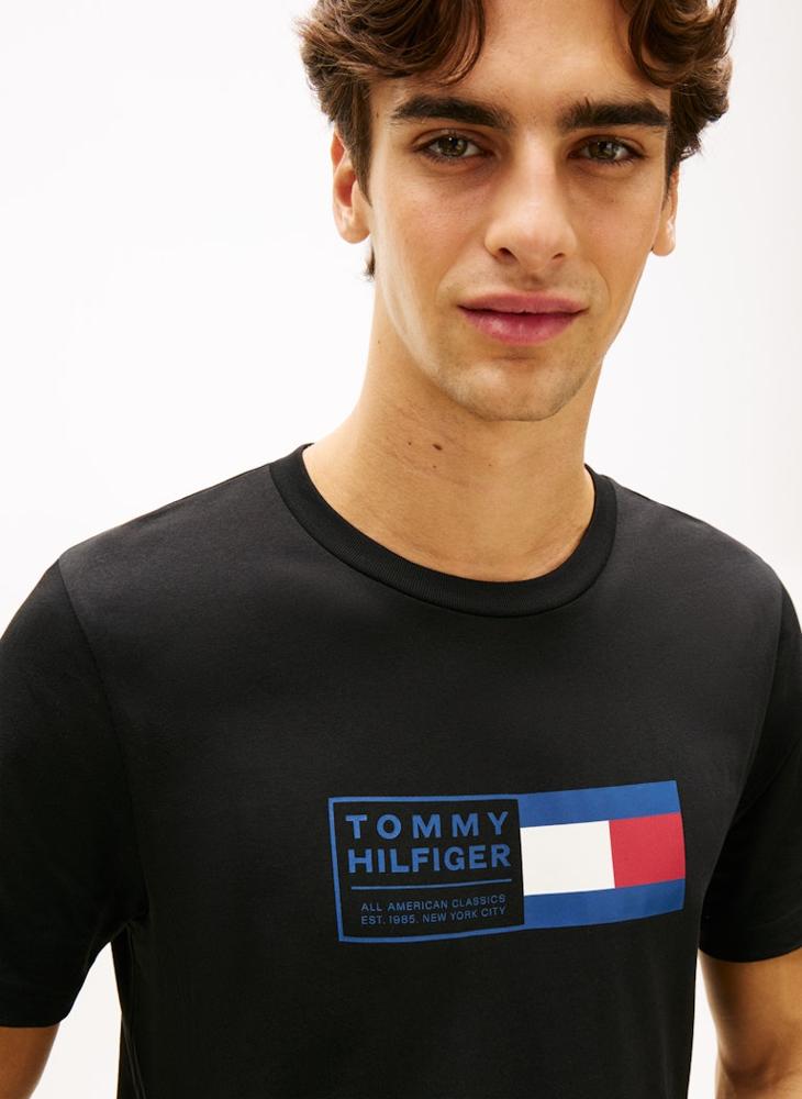 TOMMY HILFIGER Logo Jersey Crew Neck T-Shirt - Image 3