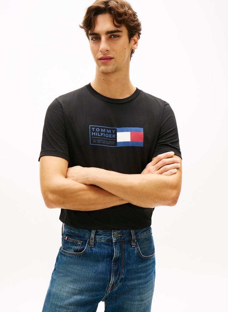 TOMMY HILFIGER Logo Jersey Crew Neck T-Shirt - Image 1