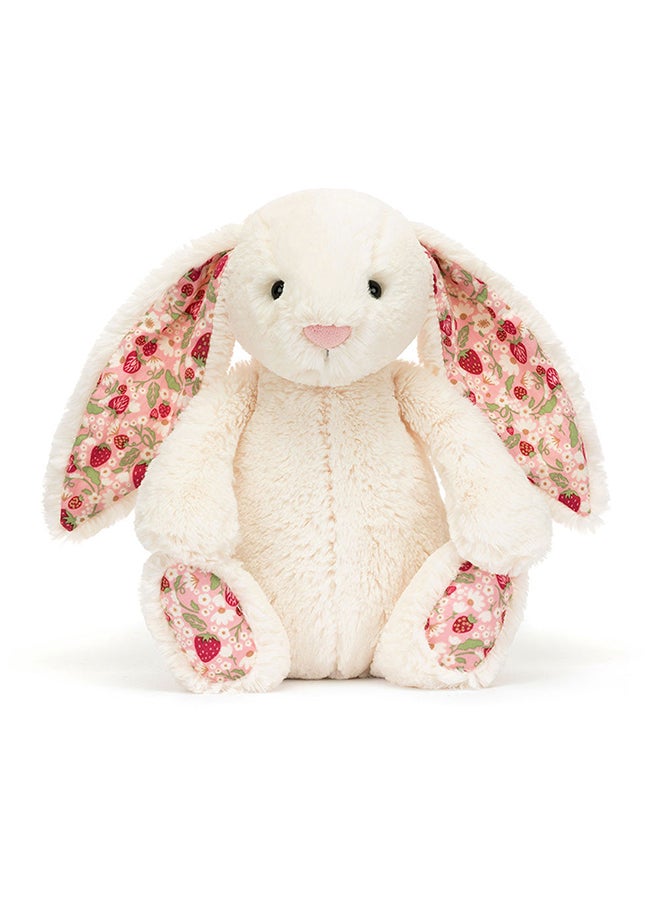Jellycat Blossom Cream Bunny Berry 28cm, Soft Plush Bunny with Strawberry Floral Ears, Luxury Stuffed Animal Toy - Image 4