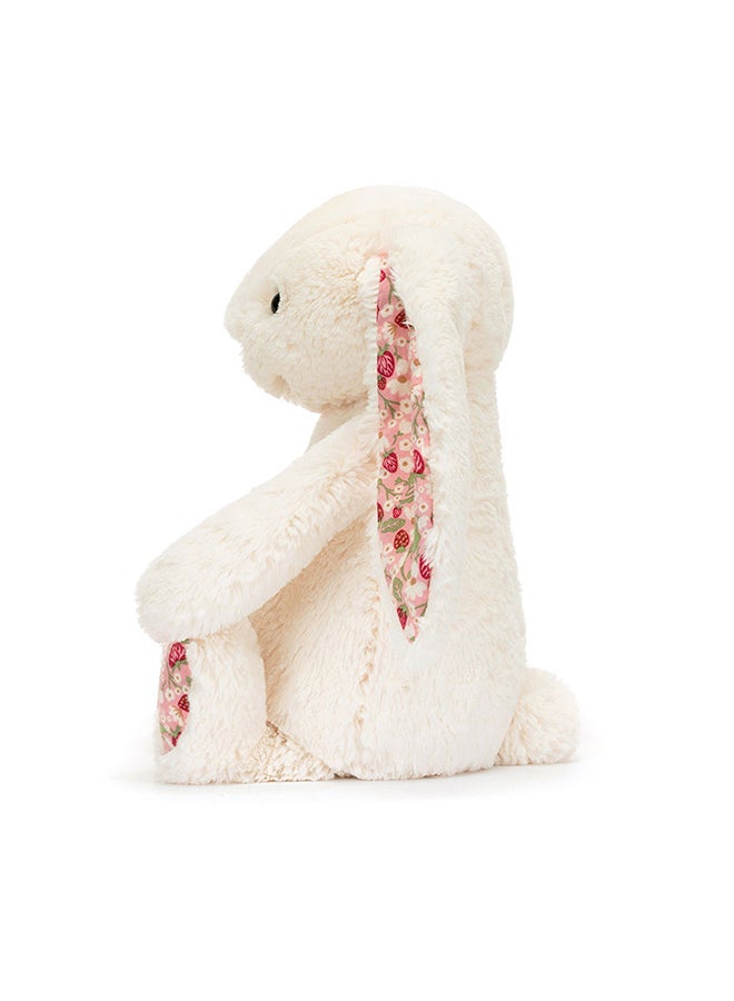 Jellycat Blossom Cream Bunny Berry 28cm, Soft Plush Bunny with Strawberry Floral Ears, Luxury Stuffed Animal Toy - Image 2