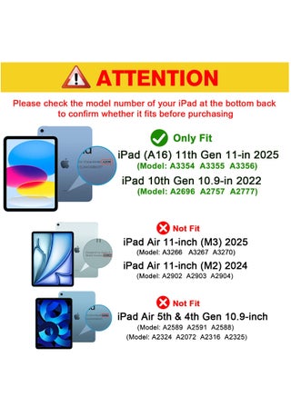Case for iPad (A16) 11th Generation 11 Inch 2025/10th Generation 10.9 Inch 2022 Case with Pencil Holder, Hybrid iPad 11 10 Case with Clear Back, Supports Auto Wake/Sleep -Navy - view 2