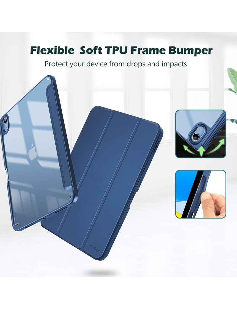 phomemo Case for iPad (A16) 11th Generation 11 Inch 2025/10th Generation 10.9 Inch 2022 Case with Pencil Holder, Hybrid iPad 11 10 Case with Clear Back, Supports Auto Wake/Sleep -Navy - Image 4