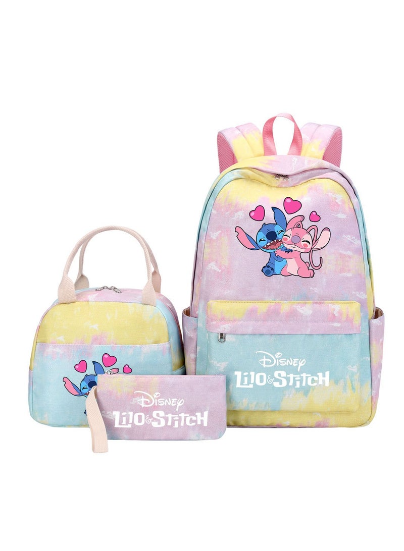 Stitch Printed Three Piece Set Backpack
