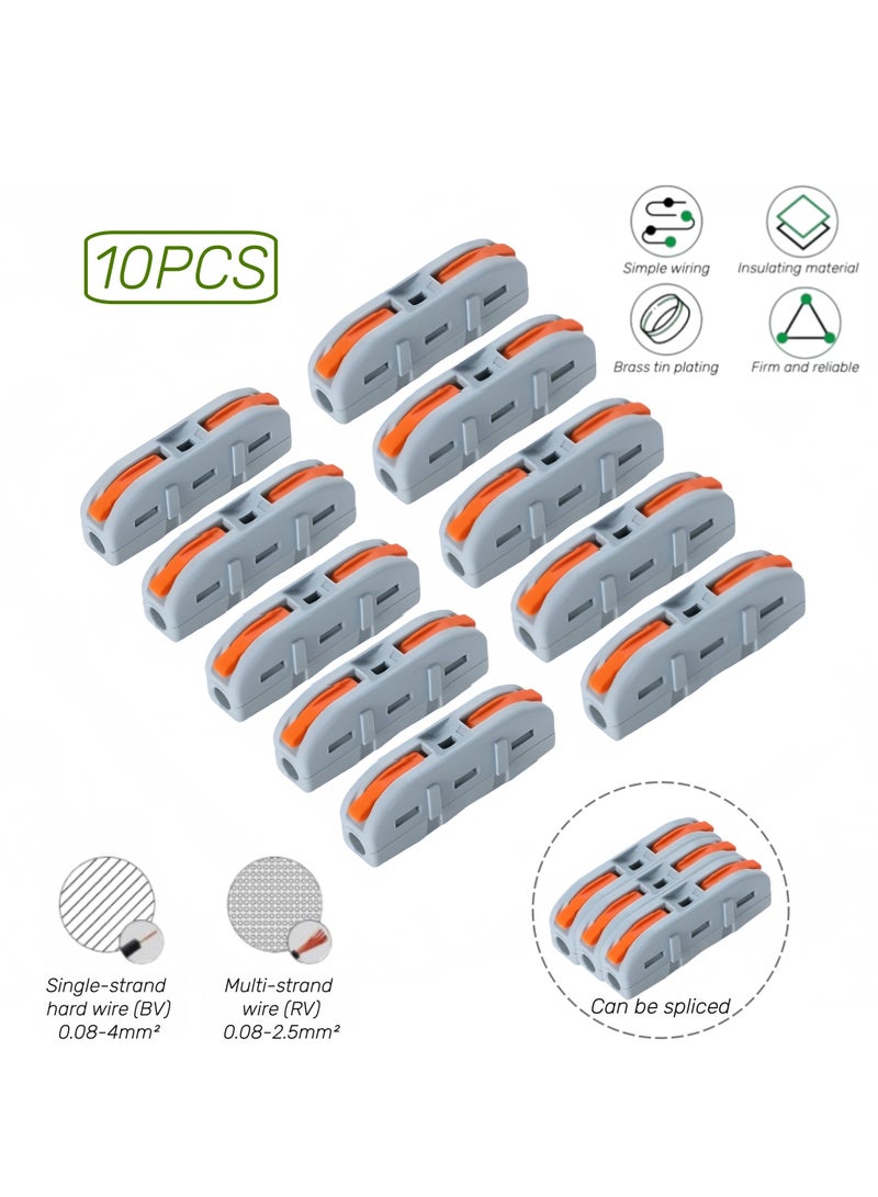 10 قطع من موصلات الأسلاك السريعة، موصلات توصيل الأسلاك المدمجة العالمية، 0.08-4.0 مم، طرف موصل قابل للدفع (PCT1-1، 10 قطع) - Image 1