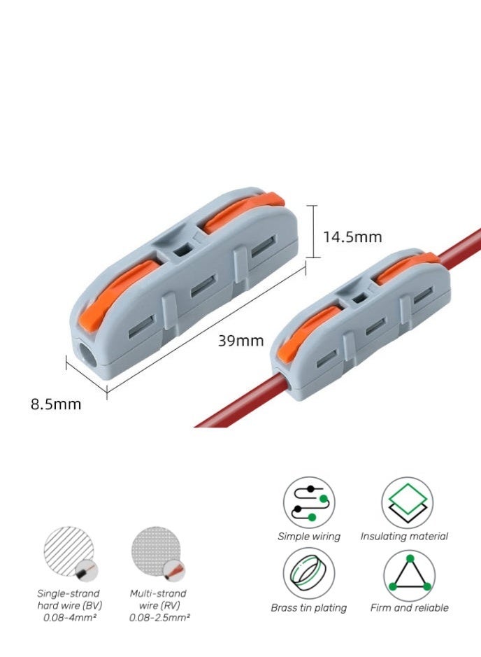 10 قطع من موصلات الأسلاك السريعة، موصلات توصيل الأسلاك المدمجة العالمية، 0.08-4.0 مم، طرف موصل قابل للدفع (PCT1-1، 10 قطع) - Image 5