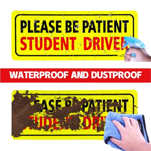 JUSTTOP 3pcs Student Driver Magnet for Car, Please Be Patient Student Driver, New Drivers Sticker Safety Warning, Magnetic Reflective Rookie Driver Bumper Sticker (Black&Red) - Image 5