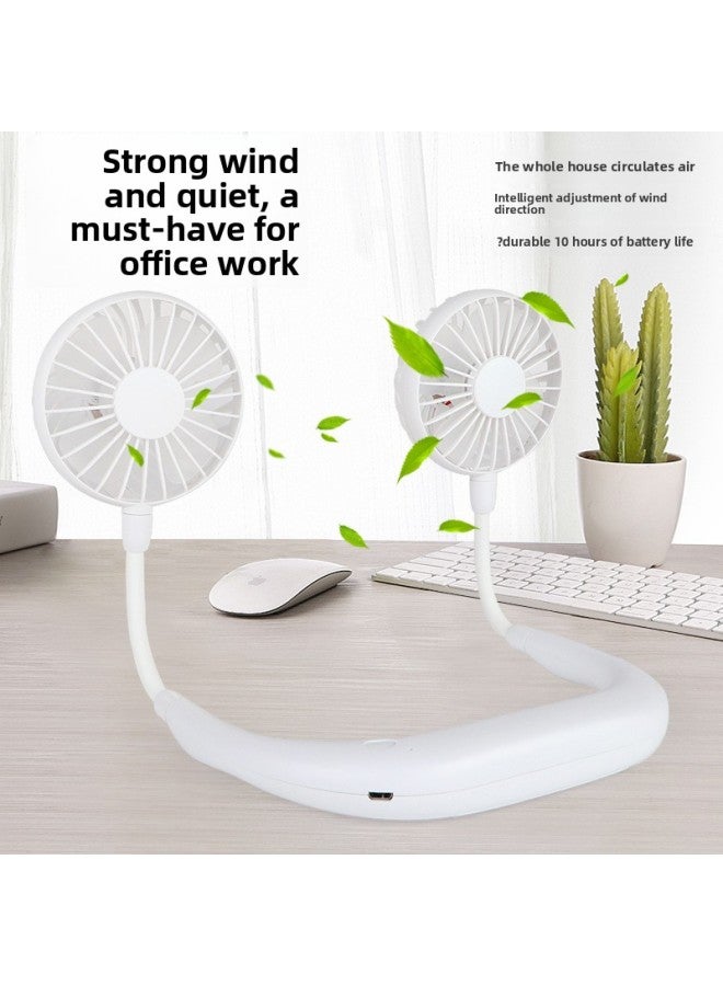 Halter Fan Lazy Student Charging Portable Lighting Kitchen Cooling Head-mounted Mute Portable Dormitory-Specifications:2026 Hanging Belt Desktop (order Note Color)  - Image 2