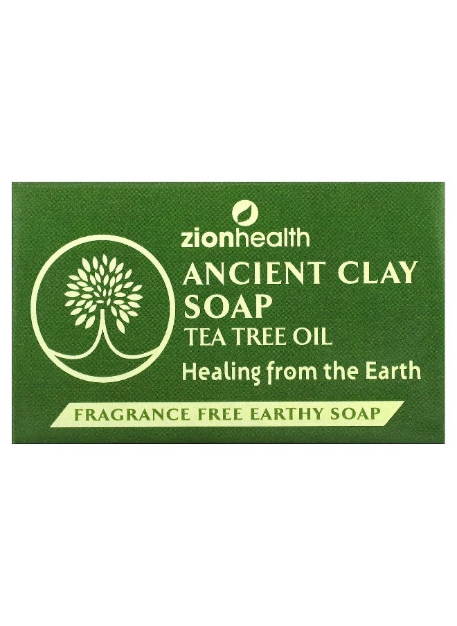 Zion Health Zion Health, Ancient Clay Bar Soap with Tea Tree Oil, Fragrance Free, 6 oz (170 g)  - Image 1