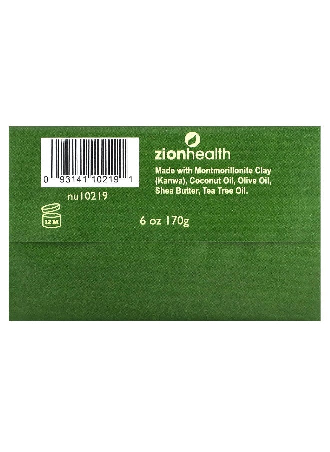 Zion Health Zion Health, Ancient Clay Bar Soap with Tea Tree Oil, Fragrance Free, 6 oz (170 g)  - Image 2