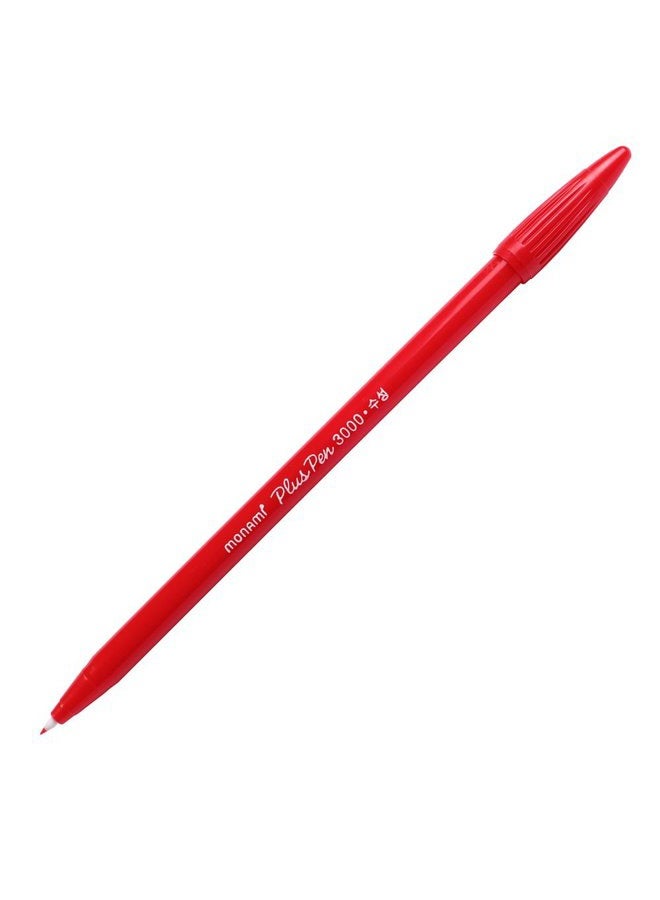 Monami Plus 3000 Office Sign Pen Felt Tip Water Based Ink Color Pen Complete Red,blue,black Dozen Box - Image 4