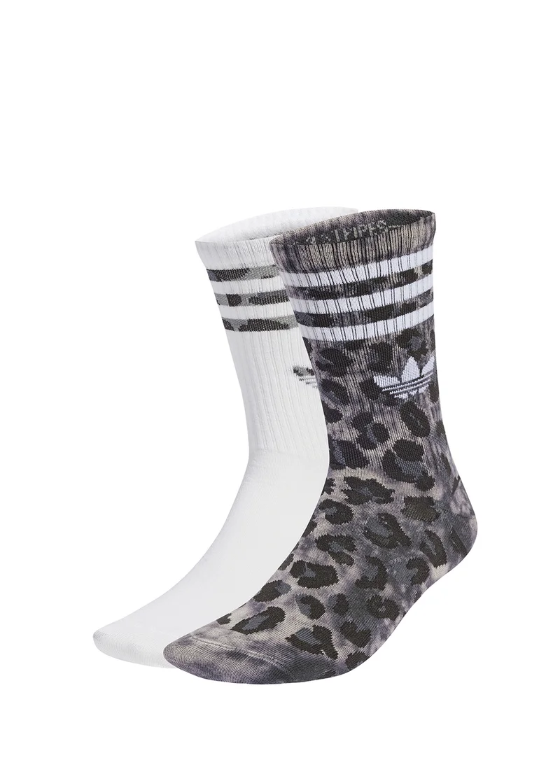 اديداس اوريجينالز 2 Pack Leopard Crew Socks