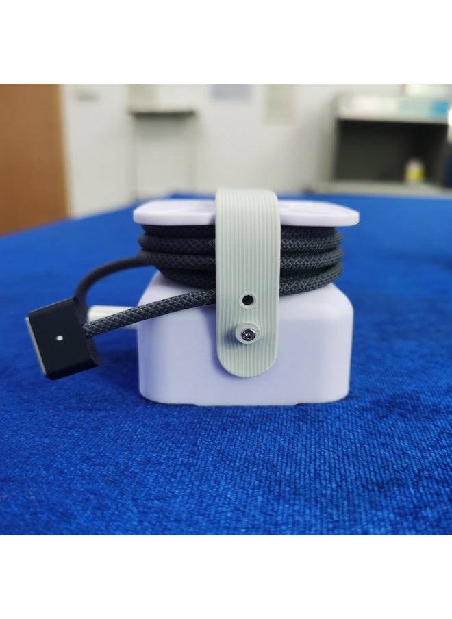 Generic - Suitable For Macbook Adapter Protective Case 35W Double C Charger Protective Case Apple Computer Power Winder-Specifications:Flat Head 35W White - Image 1