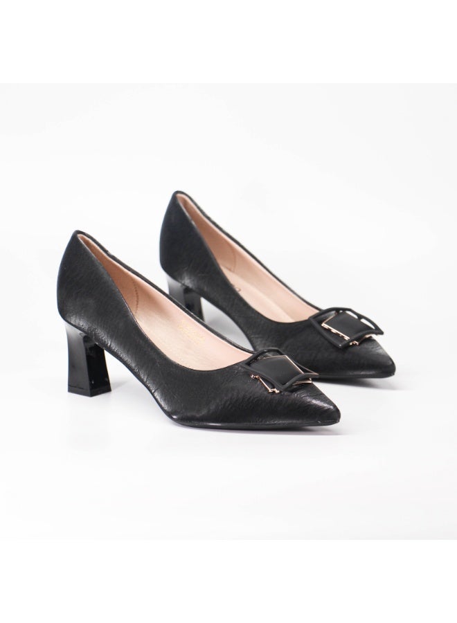 SD.Felano Women's High Heels | Shoes for Women with Elegant Buckle Detail | Formal Closed Toe Court Shoes for Office Wear, Business Meetings, Party, Wedding and Evening Occasions | Stylish Dress Shoes with Block Heel Design - Image 5