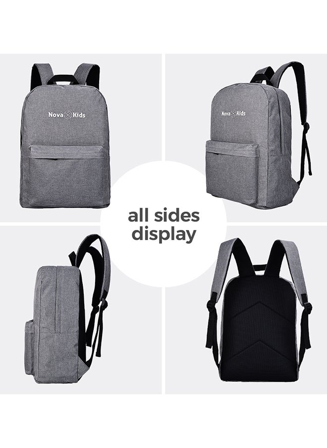 Nova kids School Bag, 17Inch/18L - Grey  - Image 5