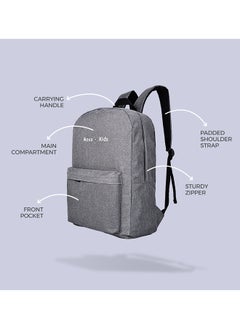 Nova kids School Bag, 17Inch/18L - Grey  - Image 4