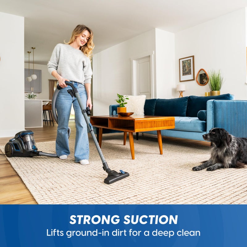 Vacmaster CC0501 Ultra Silent Bagless Canister Vacuum Powerful Cleaner with HEPA Filtration, One-Touch Release Dust Cup, Built-in Dust Tool & Retractable Cord for Low-Pile Carpet and Hard Floor - Image 2