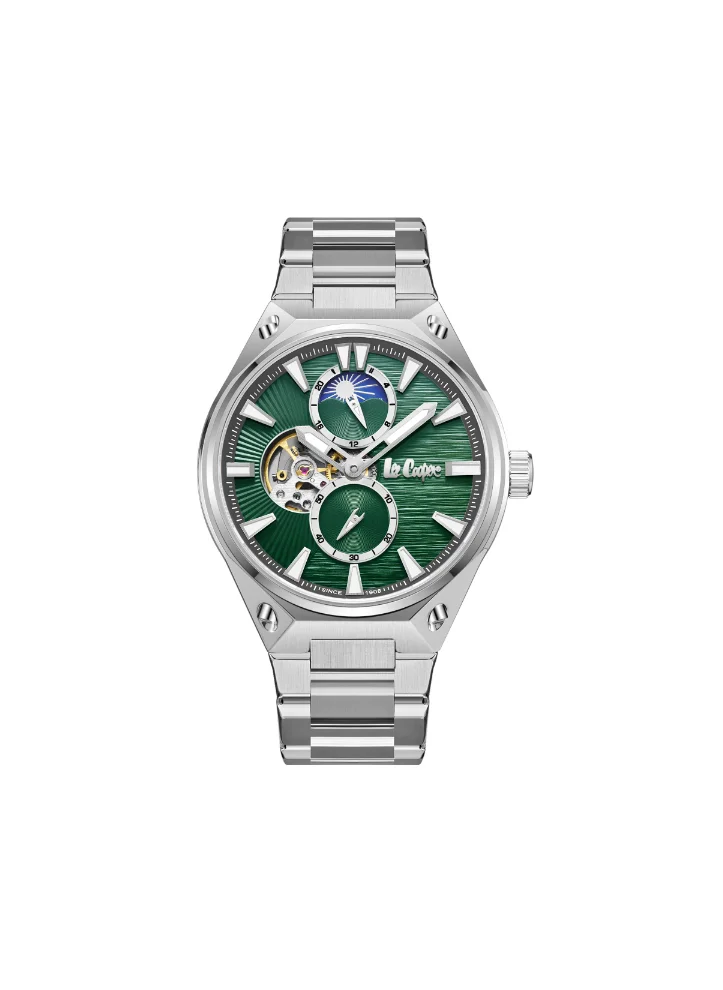 Lee Cooper Men's Automatic Display Watch With Silver Metal Strap - LC08123.370
