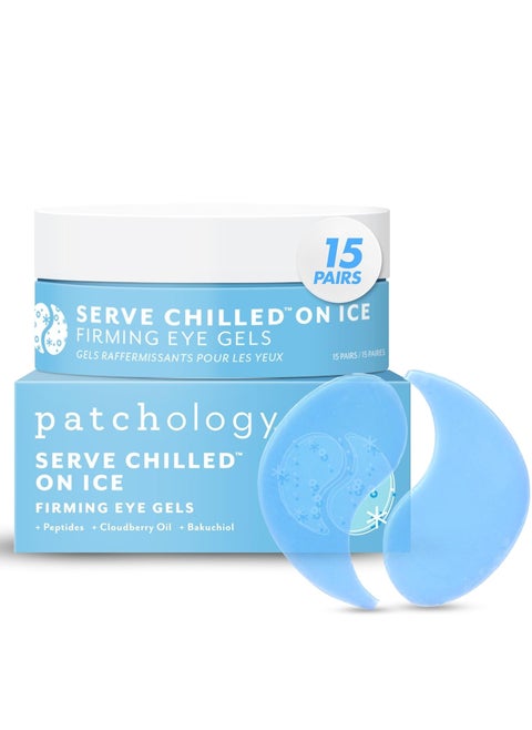 Patchology Iced Cooling Under Eye Mask Patches with Peptides Cloudberry Oil and Bakuchiol Cool eye gels to firm skin and soothe reduce fine lines and under eye bags  by Patchology  15 Pair Jar