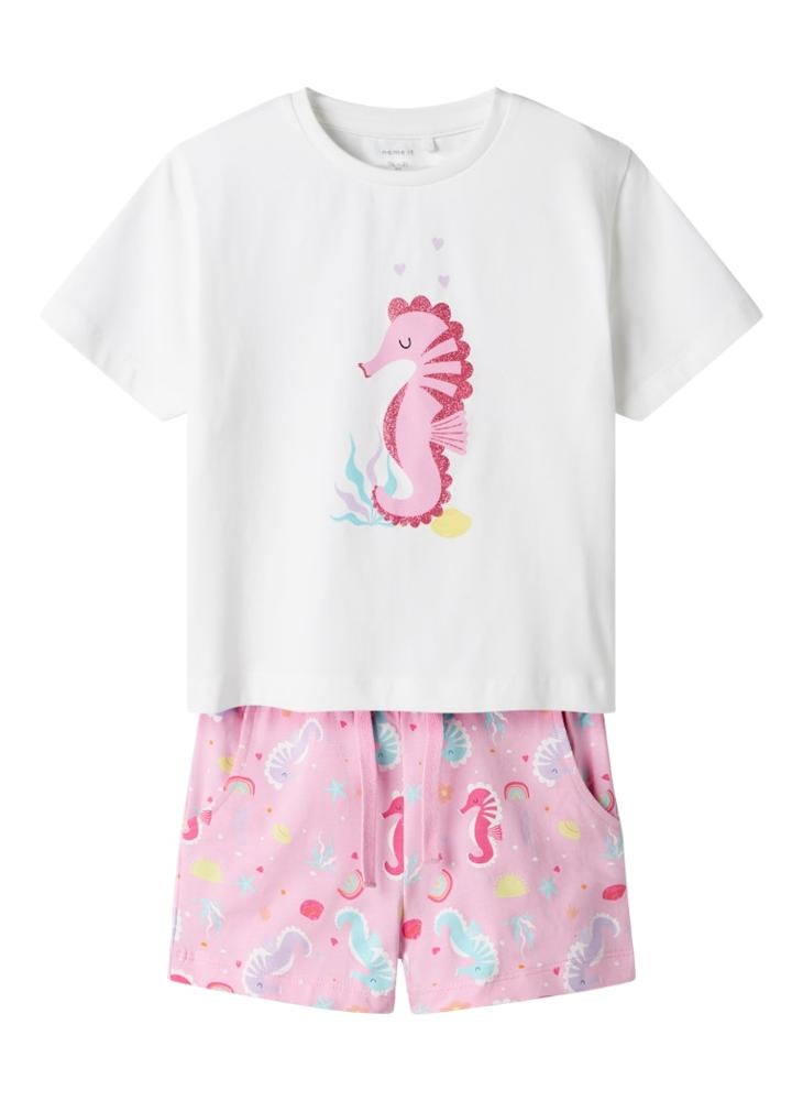 NAME IT - Kids Graphic Crew Neck T-Shirt And Short Set - Image 1
