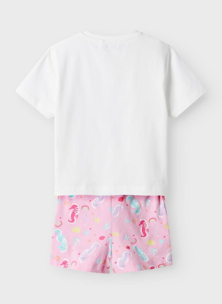 NAME IT - Kids Graphic Crew Neck T-Shirt And Short Set - Image 1