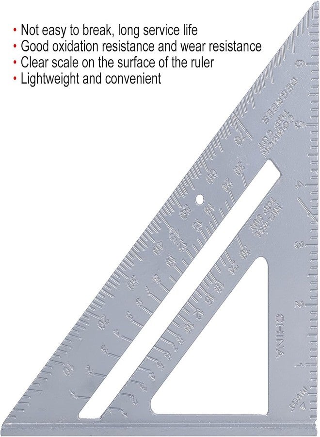 EGOODZ Triangle Ruler Set Aluminum Alloy - 30cm 45 90 Degree Set Square for Engineering Drawing Architecture Geometry Math - Professional Drafting Tools for Students Engineers Architects - Image 2