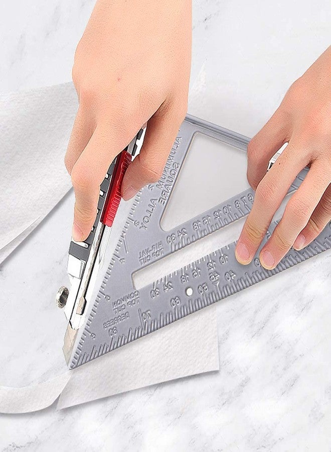 EGOODZ Triangle Ruler Set Aluminum Alloy - 30cm 45 90 Degree Set Square for Engineering Drawing Architecture Geometry Math - Professional Drafting Tools for Students Engineers Architects - Image 4