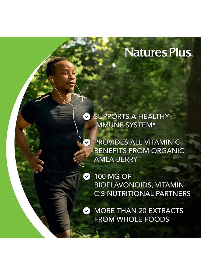 Nature's Plus فيتامين سي من ناتشرز بلس مصدر الحياة - 500 ملغ، 60 كبسولة نباتية - مكمل دعم المناعة من الطعام الكامل، مضاد للأكسدة - نباتي، خالي من الغلوتين - 30 حصة - Image 3