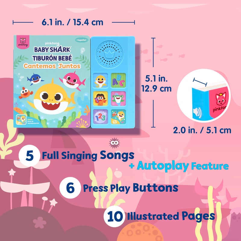 Pinkfong Baby Shark Sing-Alongs 6 Button Sound Book, Pinkfong Baby Shark Nursery Rhymes, Interactive Learning Books for Toddlers, Learning & Education Toys, Baby Shark Gifts - Image 2