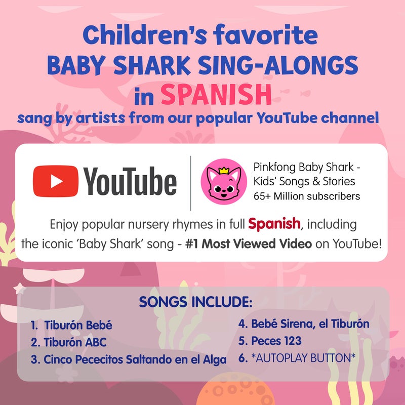 Pinkfong Baby Shark Sing-Alongs 6 Button Sound Book, Pinkfong Baby Shark Nursery Rhymes, Interactive Learning Books for Toddlers, Learning & Education Toys, Baby Shark Gifts - Image 4