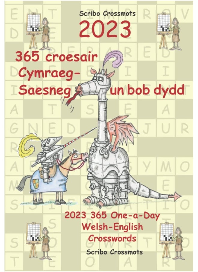 2023 365 croesair Cymraeg-Saesneg un bob dydd: 2023 365 One-a-Day Welsh-English Crosswords  - Image 1