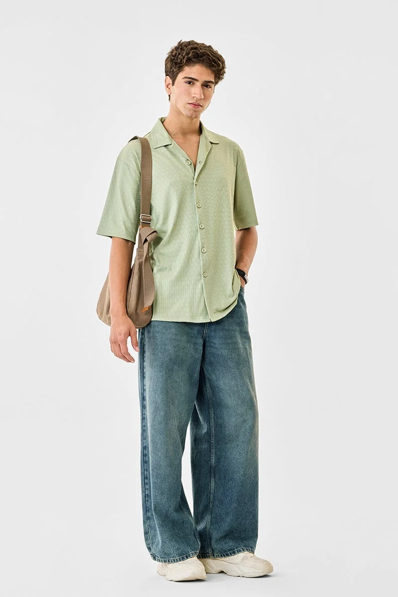 SNITCH Box Fit Half Sleeves Stretch Shirt