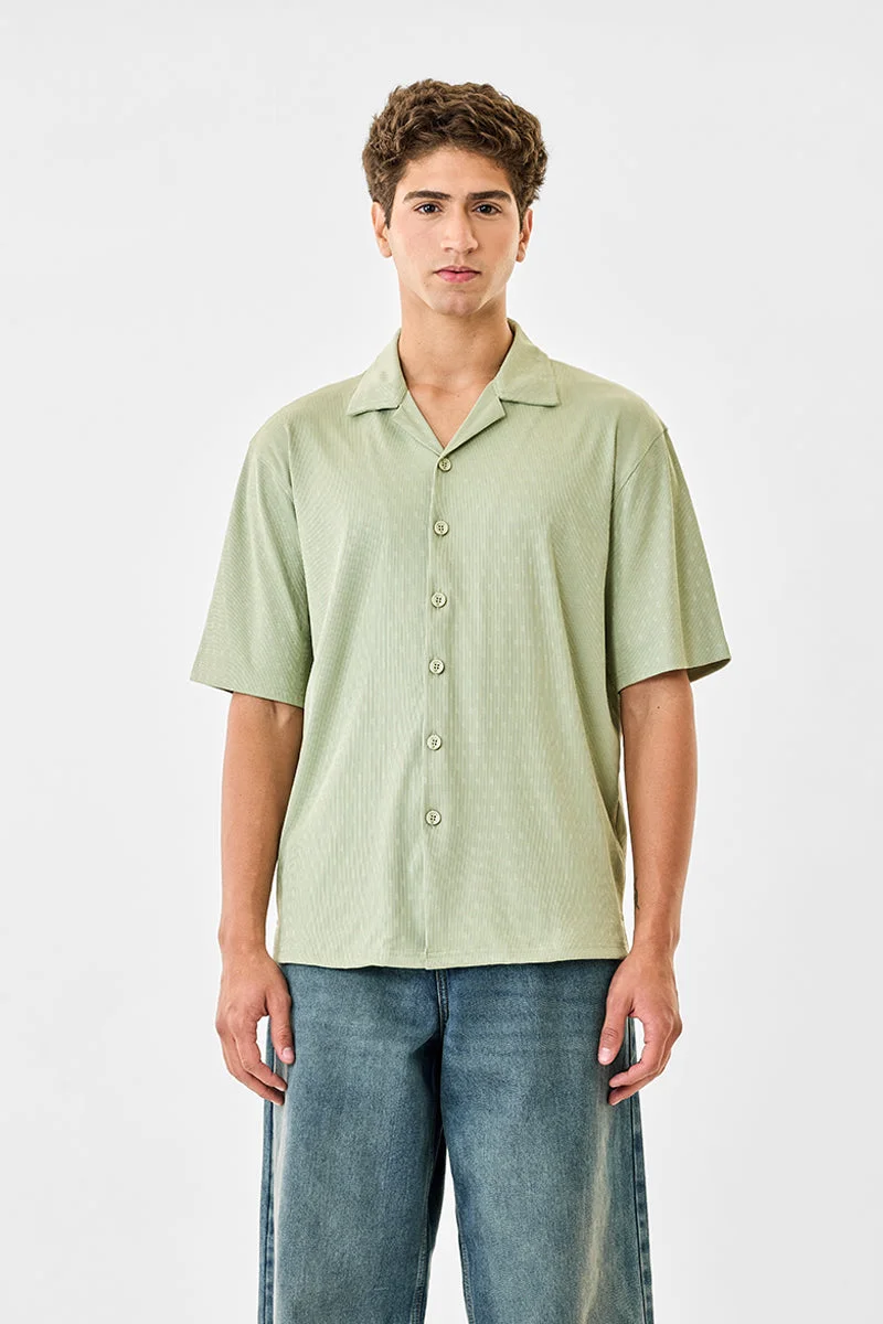 SNITCH Green Box Fit Half Sleeves Stretch Shirt for Men | Best Price UAE