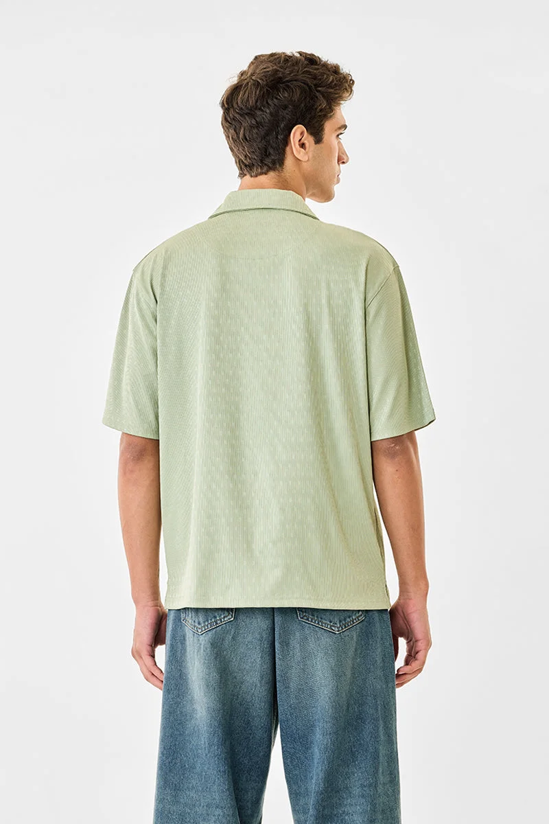 SNITCH Green Box Fit Half Sleeves Stretch Shirt for Men | Best Price UAE