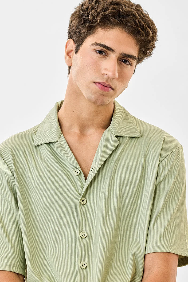 SNITCH Green Box Fit Half Sleeves Stretch Shirt for Men | Best Price UAE