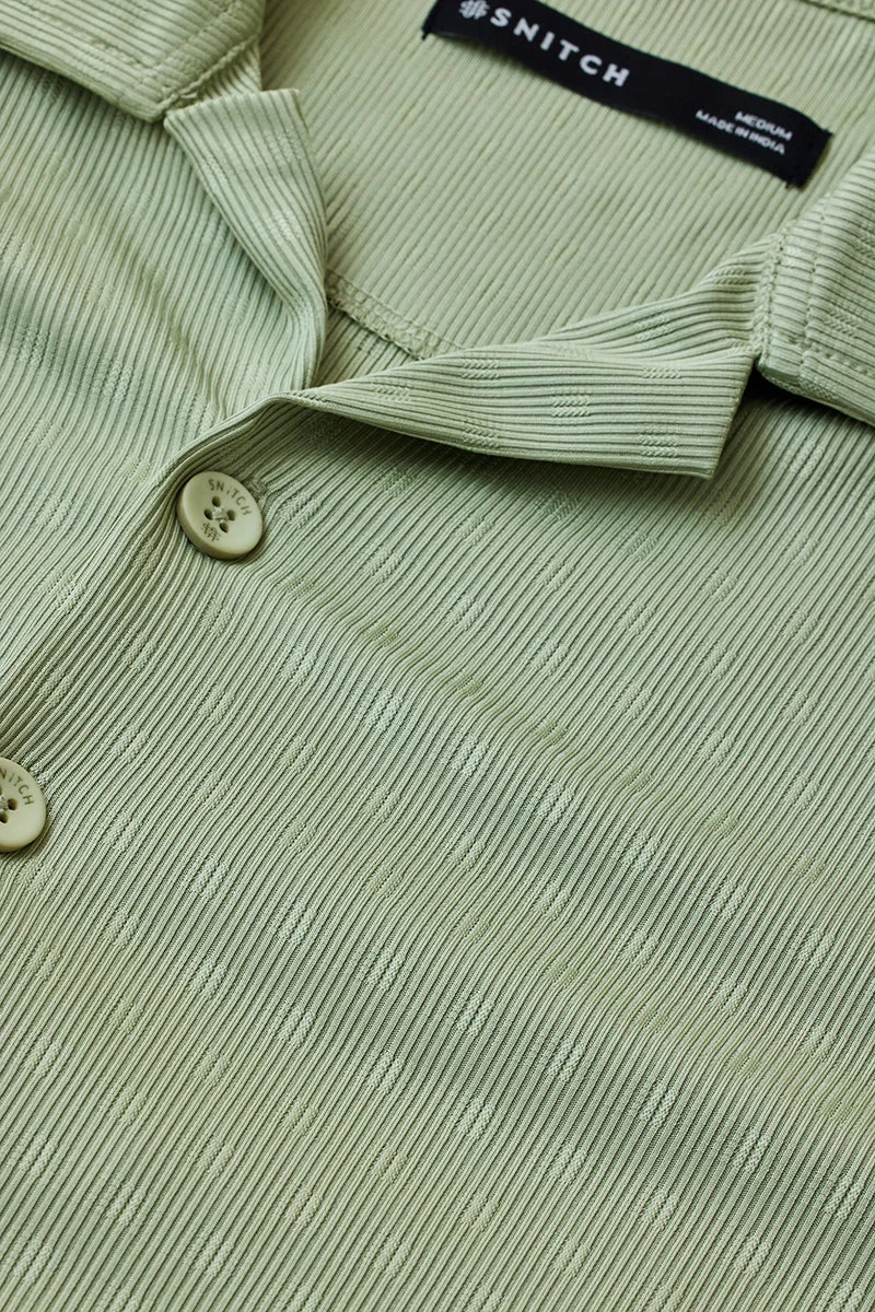 SNITCH Green Box Fit Half Sleeves Stretch Shirt for Men | Best Price UAE