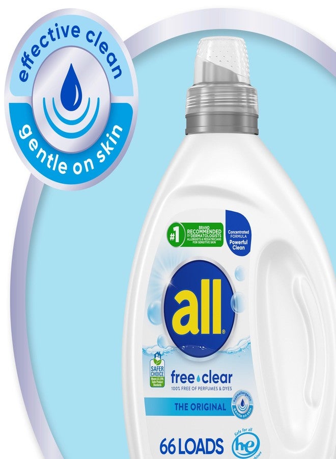all free clear, Original, Liquid Laundry Detergent for Sensitive Skin, Unscented and Hypoallergenic, Concentrated, 50oz, 64 Loads - Image 3