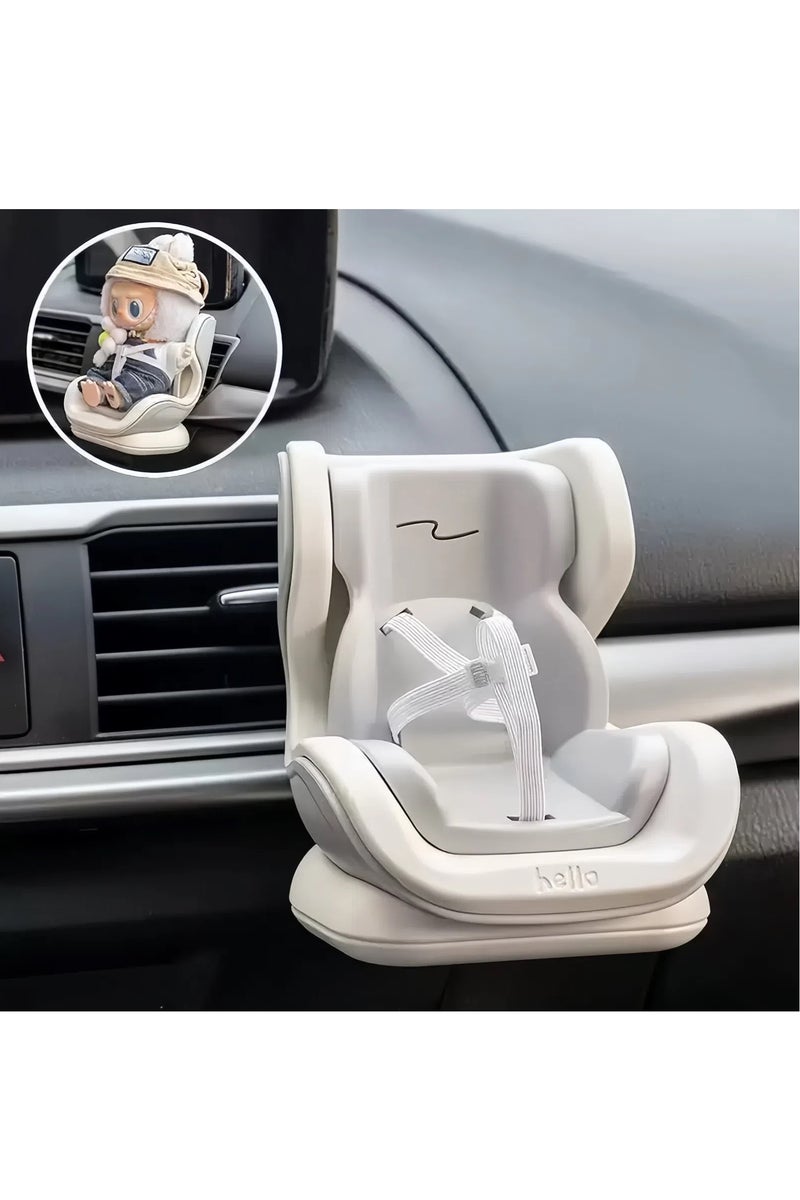 Firasa Doll car seat Compatible with 17cm Labu with Air Vent Clip and Desktop Display, Cute and Functional Car Ornament for Blind Box Doll Fans, Collectors - Image 1