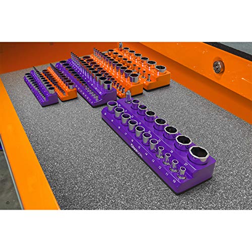 Olsa Tools Magnetic Socket Organizer - 1/4-Inch Drive SAE Socket Holder with Strong Magnets - Professional Tool Holder and Organizer - Stores up to 26 Sockets - Orange - Part: 1293 - Image 5