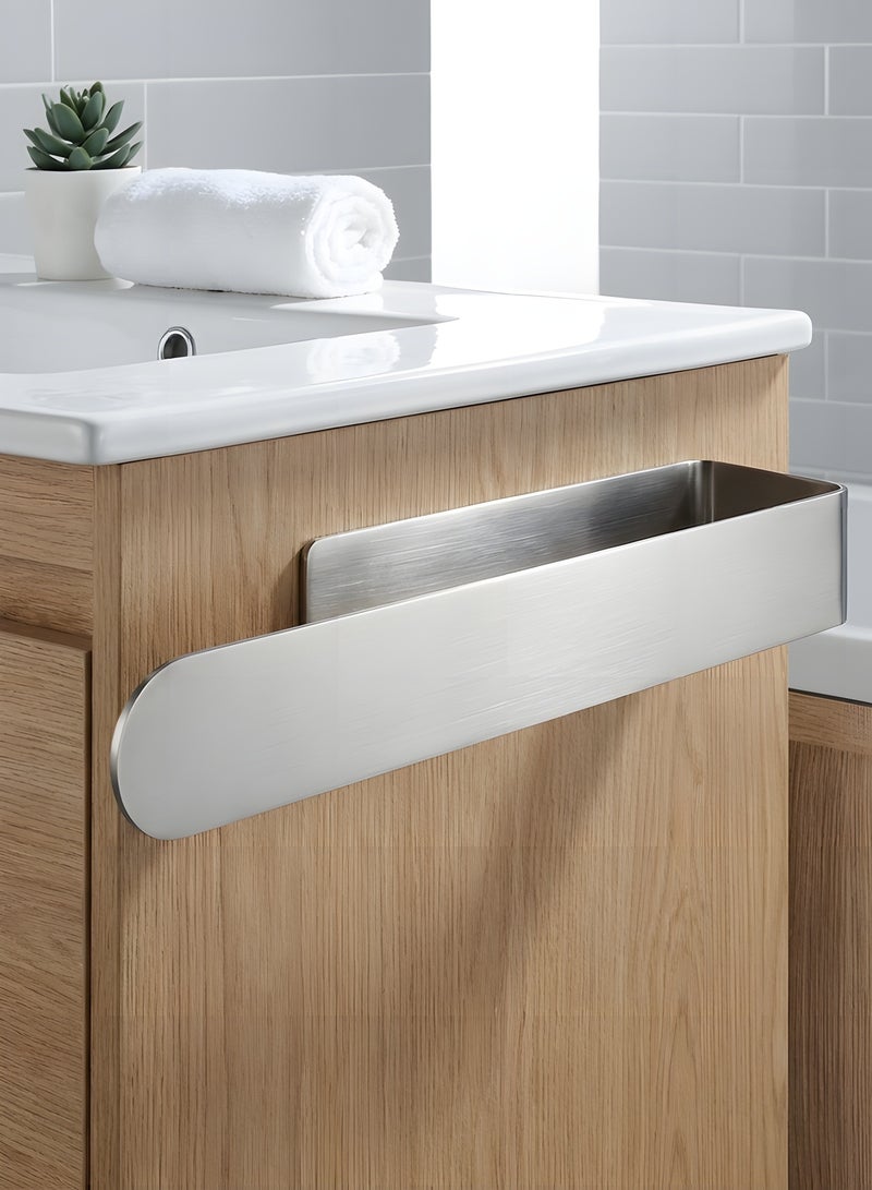 بيوينتي حامل مناشف اليد/شريط حامل مناشف اليد بطول 14.6 بوصة، حامل مناشف الوجه للحمام باللاصق، حامل مناشف الوجه الذاتي للحمام، حامل مناشف الفولاذ المقاوم للصدأ السميك للحمام والمطبخ، بدون حفر (فضي) - Image 1