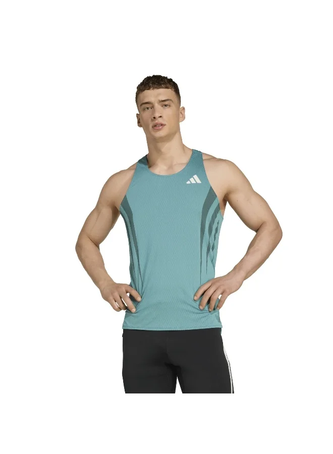 adidas Adizero A Sgl M Turquoise Running T-Shirts For Men XS