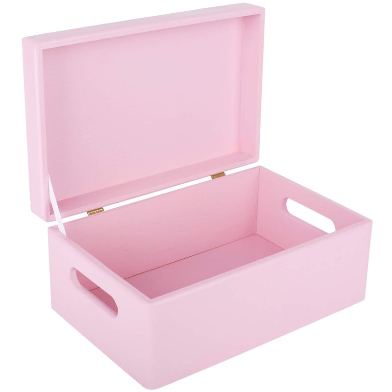 Creative Deco Large Pink Wooden Box Storage with Hinged Lid  118 x 787 x 551 inches 05  with Handles  Gift Box Storage  Product NOT Intended for 15 Years OR Below