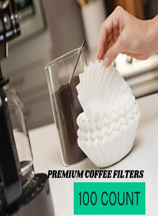 PR1M3 Coffee Filters for 8-12 Cup, 100 Count Basket Coffee Filters White Disposable Size 7.875 inch x 3.25 inch. - Image 4